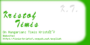 kristof timis business card